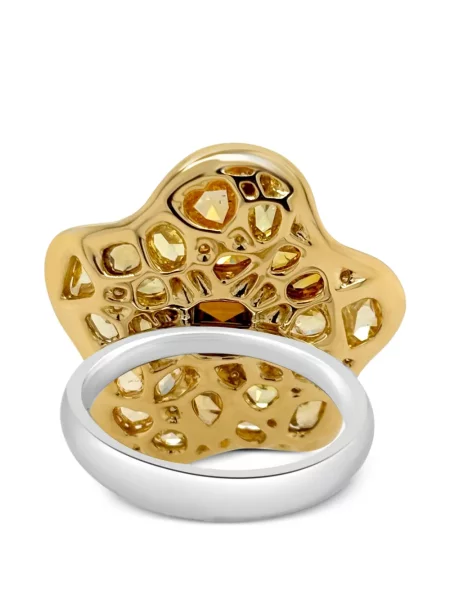 Inel Hyt Jewelry cu model floral argintiu