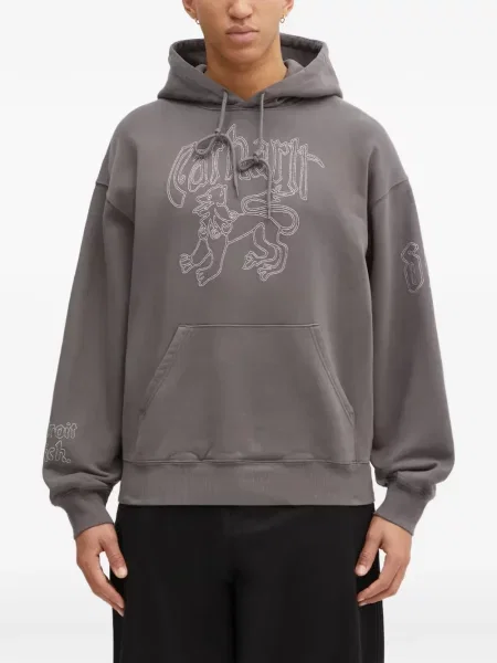 Grafic hanorac cu glugă Carhartt Wip cu glugă gri