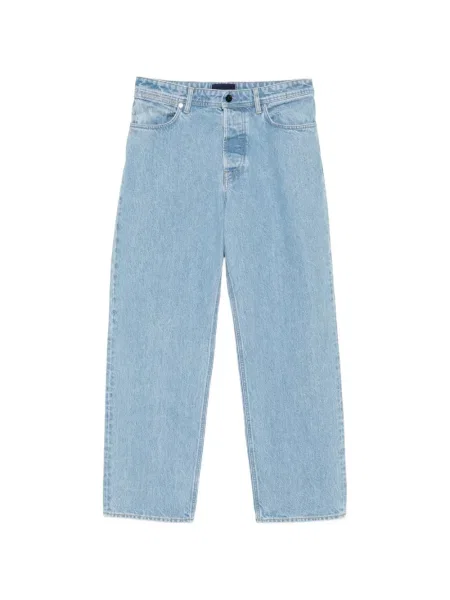 Blugi drepți Stone Island cu strasuri albastru