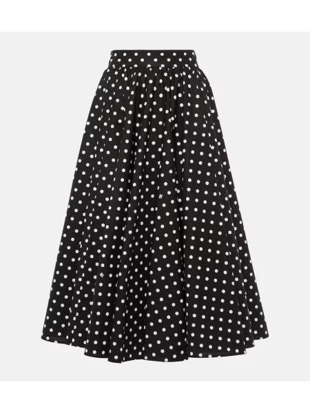 Fustă midi Dolce&gabbana cu talie înaltă cu buline până la genunchi