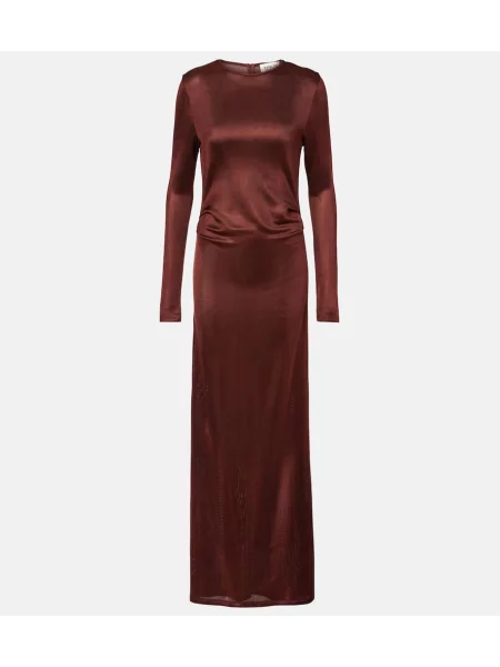 Rochie Tove din jerseu drapată bordo