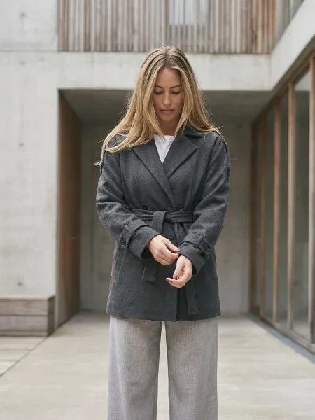 Вовняне Пальто Seventeen темно-сірий сіре