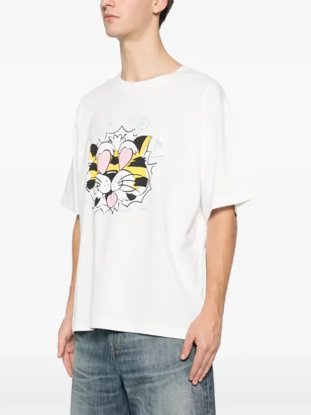 Tricou Kenzo cu imagine cu dungi de tigru alb