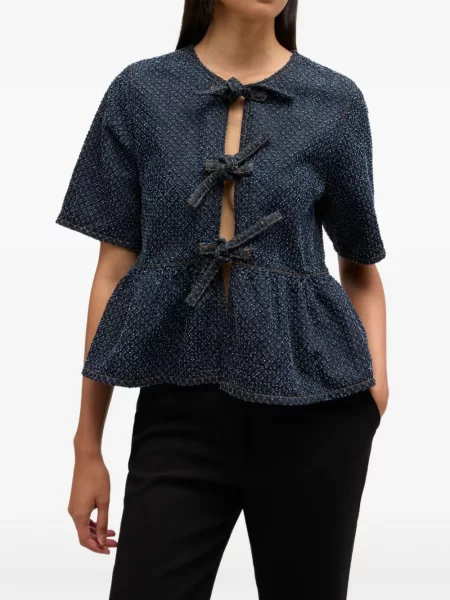 Cu peplum top Ganni cu funde albastru