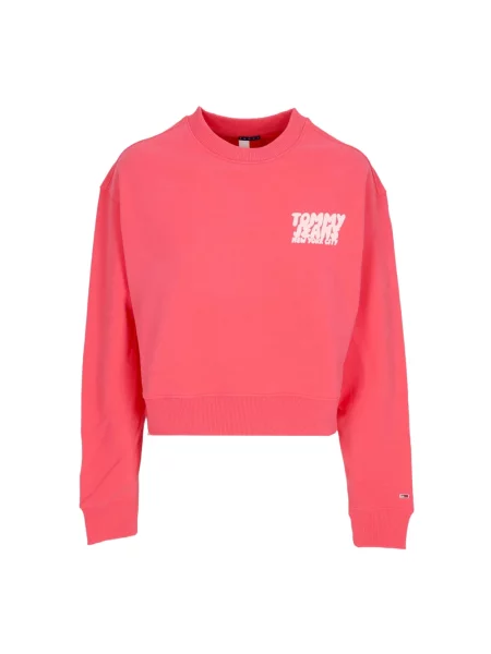 Bluza nierozpinana Tommy Hilfiger o krotszym kroju różowa