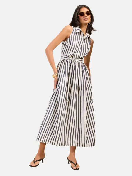 Friends Like These Rochie tip bluză ecru / bleumarin