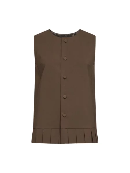 Top Mm6 Maison Margiela wełniany brązowy