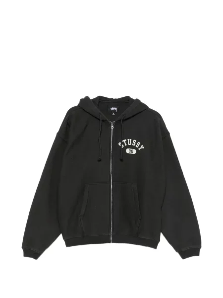 Hanorac cu glugă Stüssy cu imagine negru