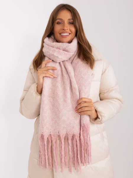 Fular Fashionhunters cu franjuri roz