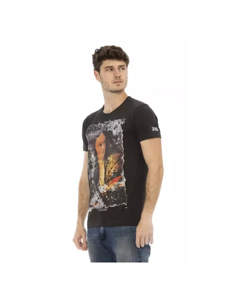 Koszulka Trussardi z okrągłym dekoltem casual czarna