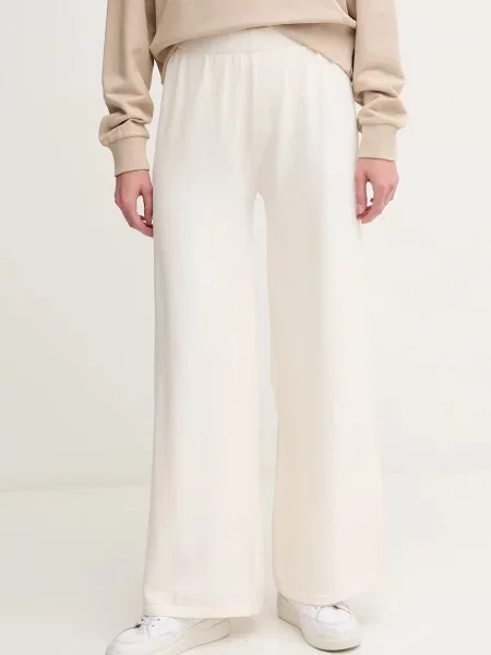 United Colors of Benetton pantaloni de femei lat high waist bej