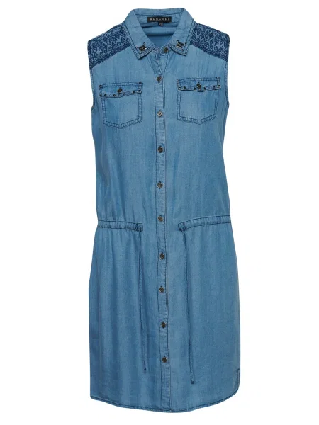 KOROSHI Dolga srajca moder denim