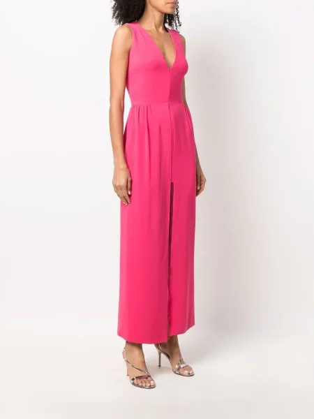 Dlouhé oblekové maxi šaty Christian Dior Pre-owned růžové