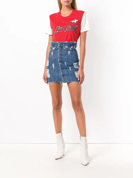 Tricou Off-white cu broderie alb