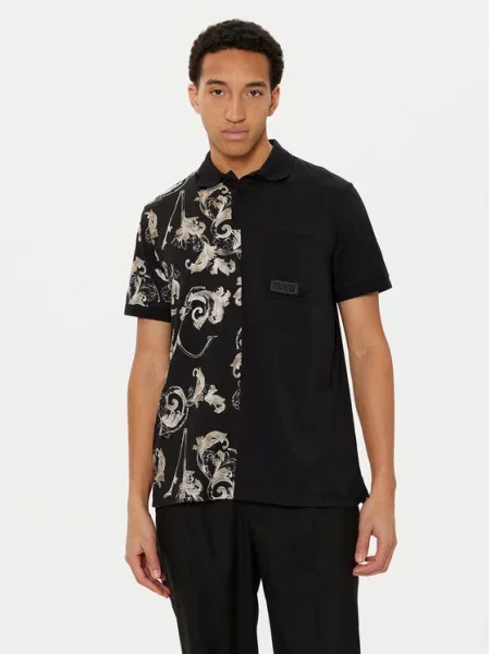 Polo majica Versace Jeans Couture črna
