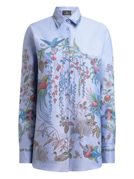 Cămașă Etro cu model floral cu imagine albastru