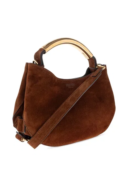 Geantă Moschino din piele de căprioară maro