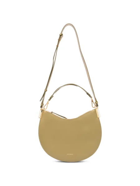 Кожена презрамки кожена чанта Coccinelle зелено