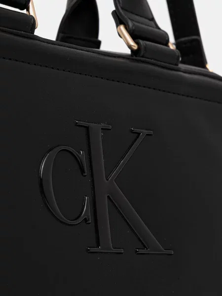 Calvin Klein чанта дамска от имитация на кожа черно