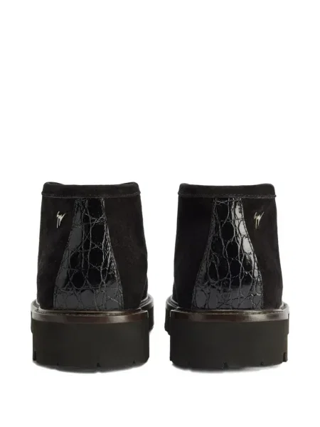 Botine Giuseppe Zanotti cu șireturi din piele de căprioară negru