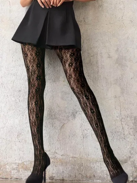 Колготки из ажурной сетки чорні