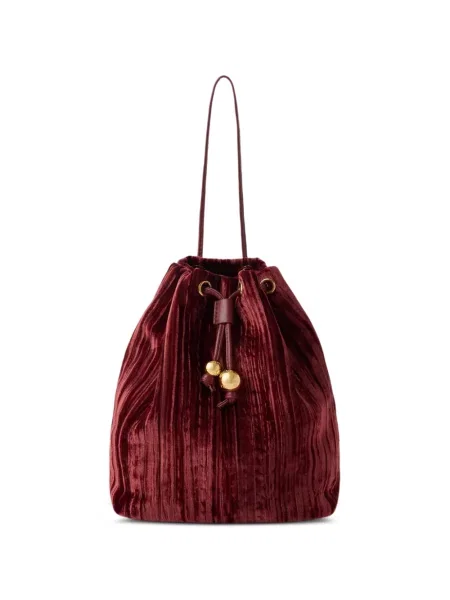 Sametový klobouk Furla červený