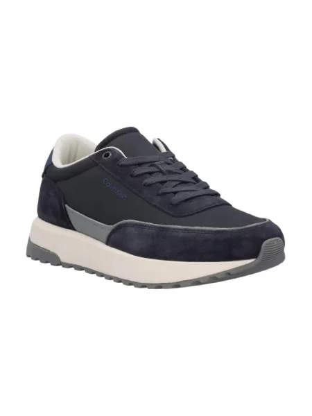 Sneakersy Calvin Klein zamszowe w miejskim stylu niebieskie