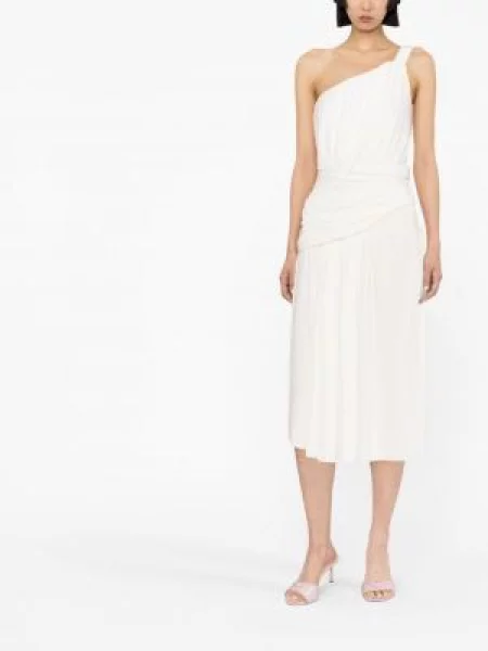 Μίντι φόρεμα Alberta Ferretti καμπάνα λευκό