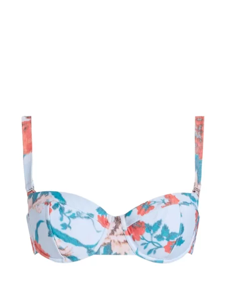 Top Erdem cu model floral cu imagine albastru