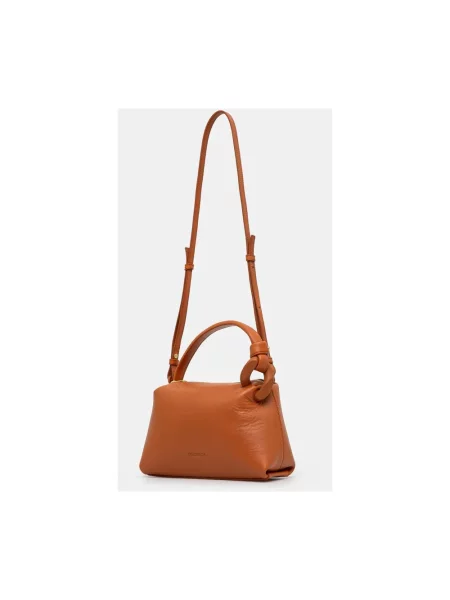 JW Anderson torebka skórzana The Jwa Small Corner Bag brązowy