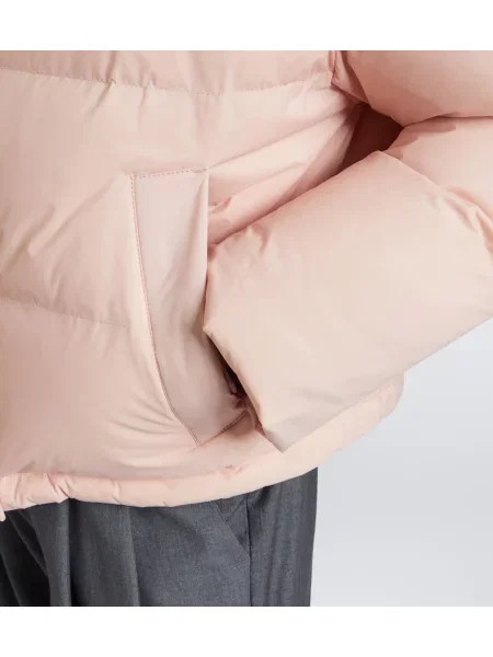 Péřová bunda Yves Salomon z ovčí kůže růžová