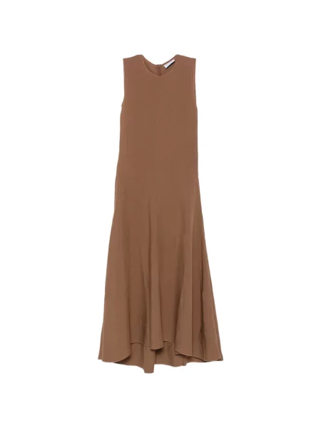 Rochie midi Arovescio fără mâneci evazată maro