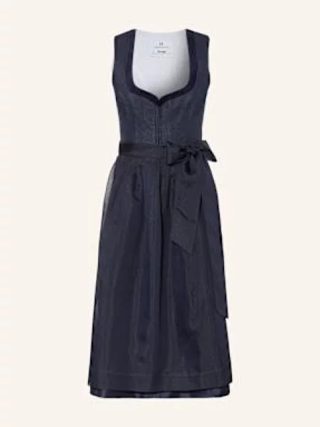 Heimatglück Tracht Sukienka Bawarska Christina blau granatowa