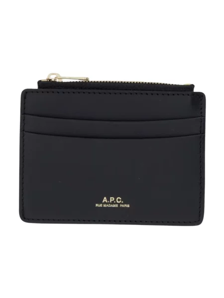 A.P.C. portfel skórzany porte-carte paris czarny