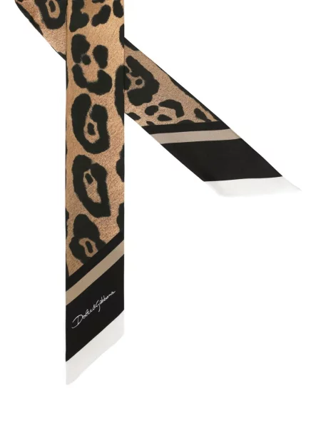 Šilkinis raštuotas šalikas Dolce & Gabbana leopardinis