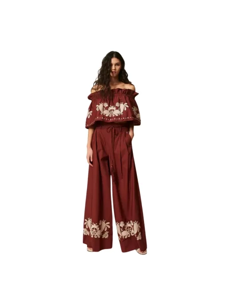 Spodnie palazzo Twinset czerwone