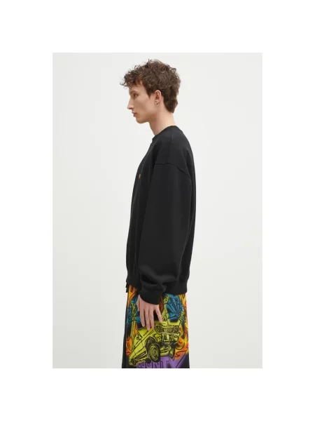 Marcelo Burlon bluza County Flame Boxy Crewneck Black Red z nadrukiem czarny