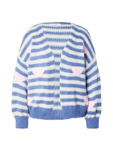 Hailys Pulover albastru regal / roz pastel alb