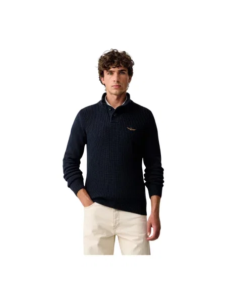 Sweter z golfem Aeronautica Militare niebieski