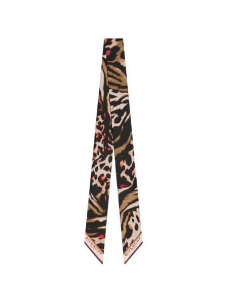 Sutien bandeau Givenchy de mătase cu imagine cu imprimeu animal print negru