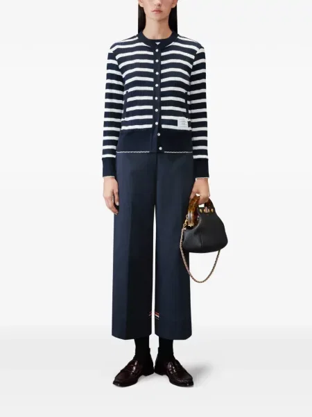 Tricou Thom Browne cu dungi albastru