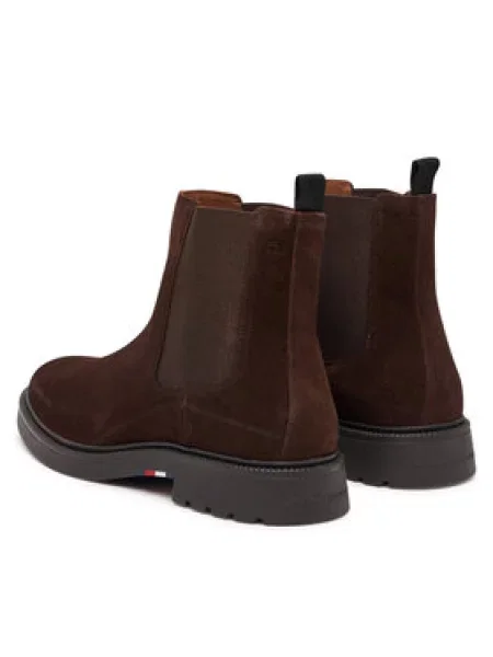 Kotníková obuv s elastickým prvkem Tommy Hilfiger hnědé