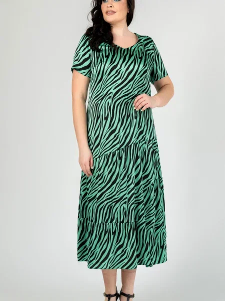 Сукня міді All Posa смарагдовий віскоза/модал