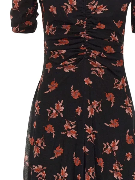 Φλοράλ μίντι φόρεμα Dvf Diane Von Furstenberg με σχέδιο μαύρο