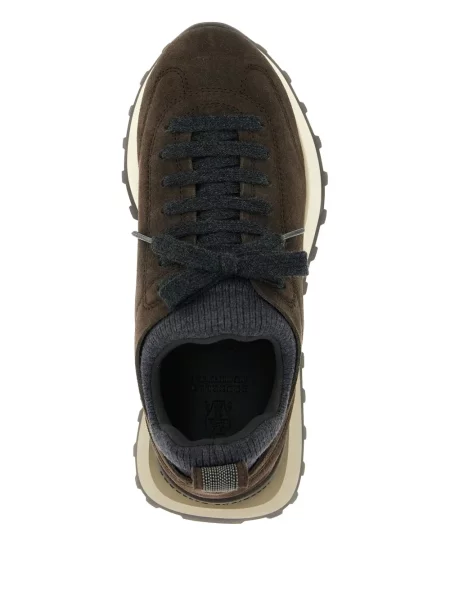 Sneakers Brunello Cucinelli σουέντ καφέ