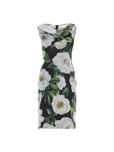 Jedwabna sukienka Dolce And Gabbana czarna