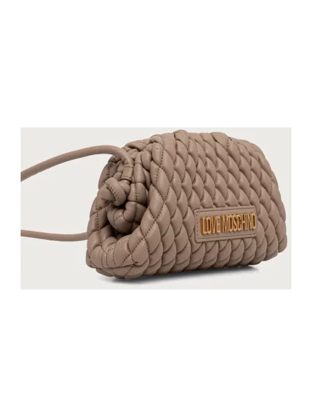 Love Moschino torebka crossbody skórzana brązowa