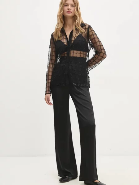 Классическая ошейниковый рубашка Answear Lab черная