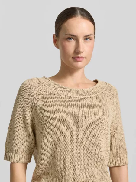 Sweter dzianinowy z mieszanki lnu z rękawem Luisa Cerano