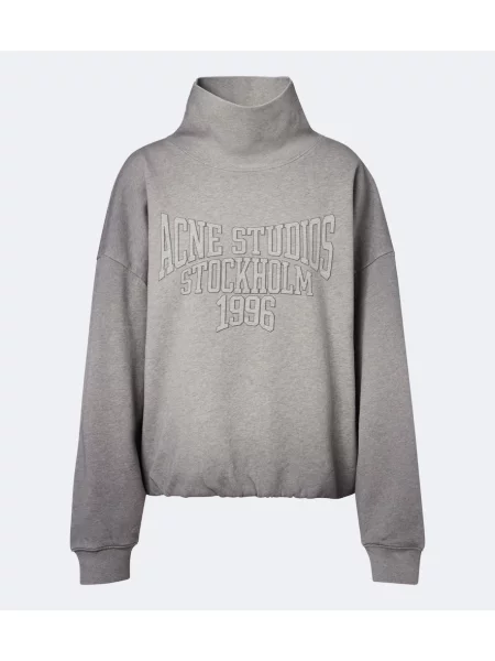 Hanorac din fleece Acne Studios din fleece cu autograf gri